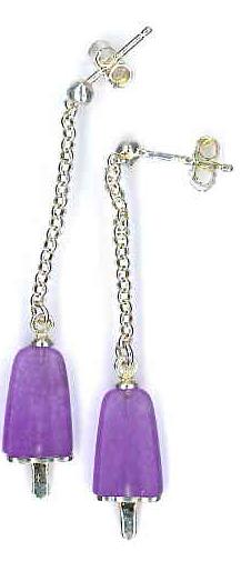 AMBROSINI JEWELS -  ORECCHINI ARGENTO 925°  ghiacciolo finitura bianca pietra viola piccoli (14x8mm)