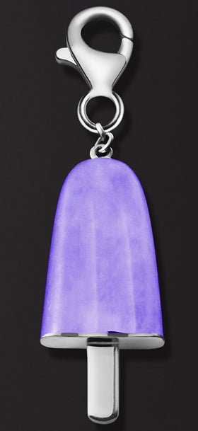 AMBROSINI JEWELS -  PENDENTE ARGENTO 925°  ghiacciolo finitura bianca pietra viola piccolo (21x14 mm)