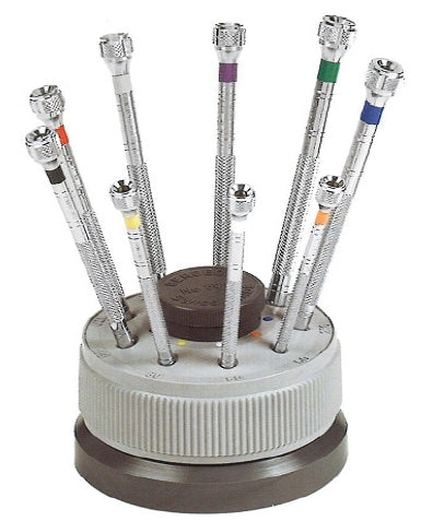 Kit 9 giraviti su base girevole / Rotating base 9 screwdrivers kit
