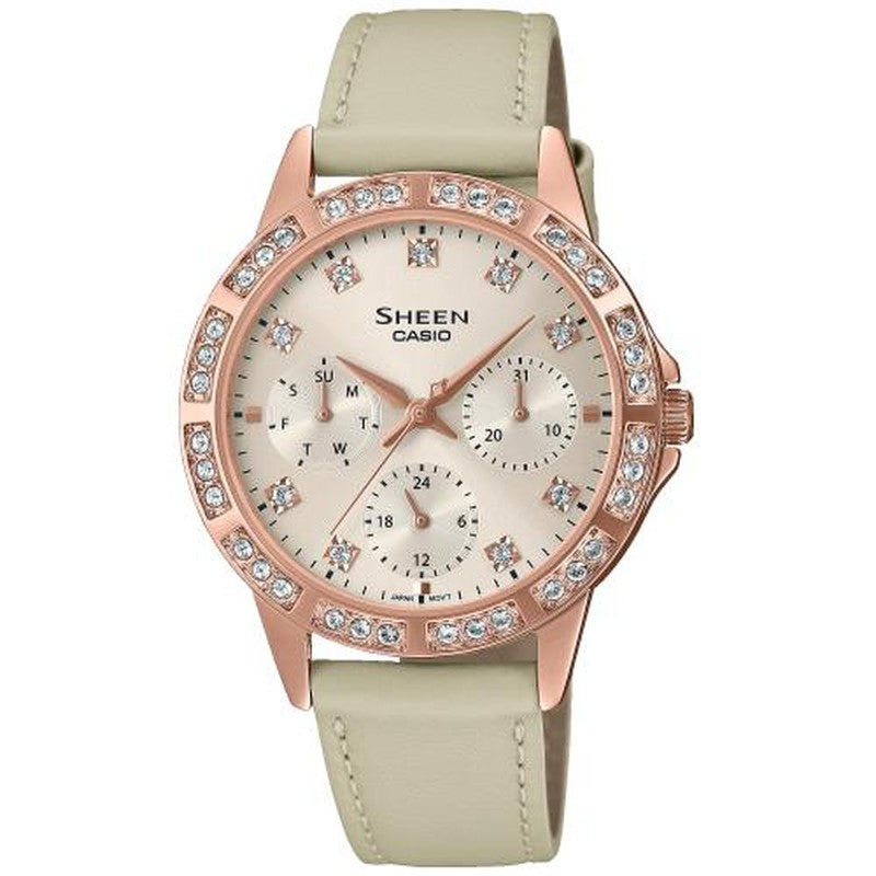 CASIO SHEEN Mod. LADY CRYSTAL LEATHER - CREAM ***SPECIAL PRICE***