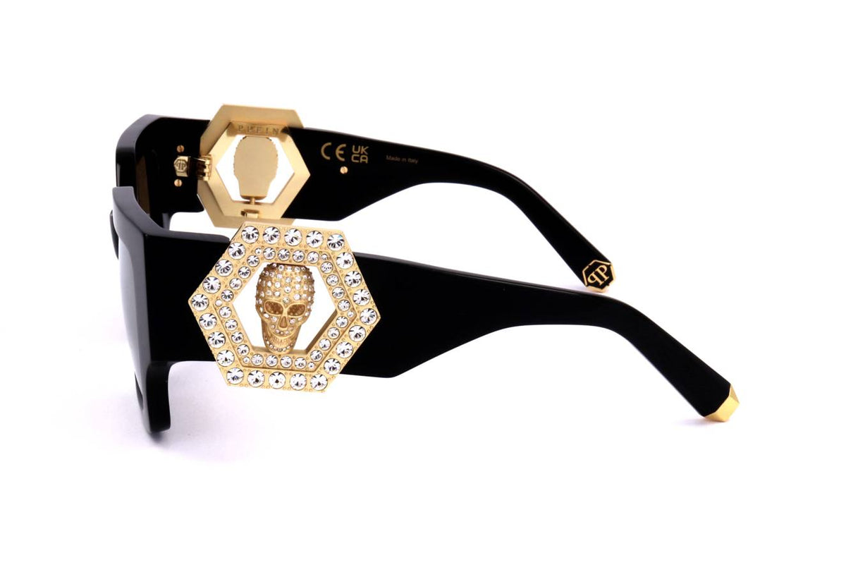 PHILIPP PLEIN SUNGLASSES Mod. SPP103S SHINY GREY GOLD
