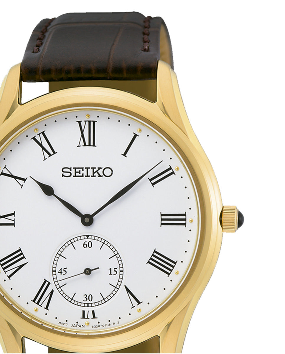 SEIKO Mod. CLASSIC GENT PETIT SECOND - LEATHER, WHITE