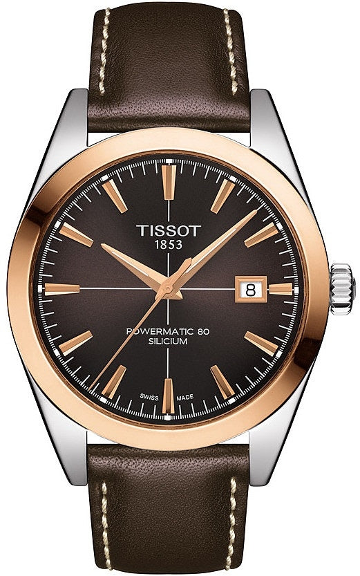 TISSOT Mod. GENTLEMAN POWERMATIC 80 SILICIUM SOLID 18K GOLD BEZEL