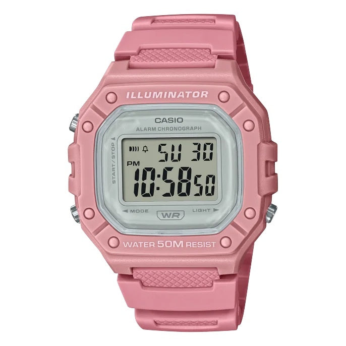 CASIO TIMELESS COLLECTION Mod. SPORT ILLUMINATOR WR 50M. ALARM. CHRONOGRAPH - PINK - COLORED SERIE ***Special Price***