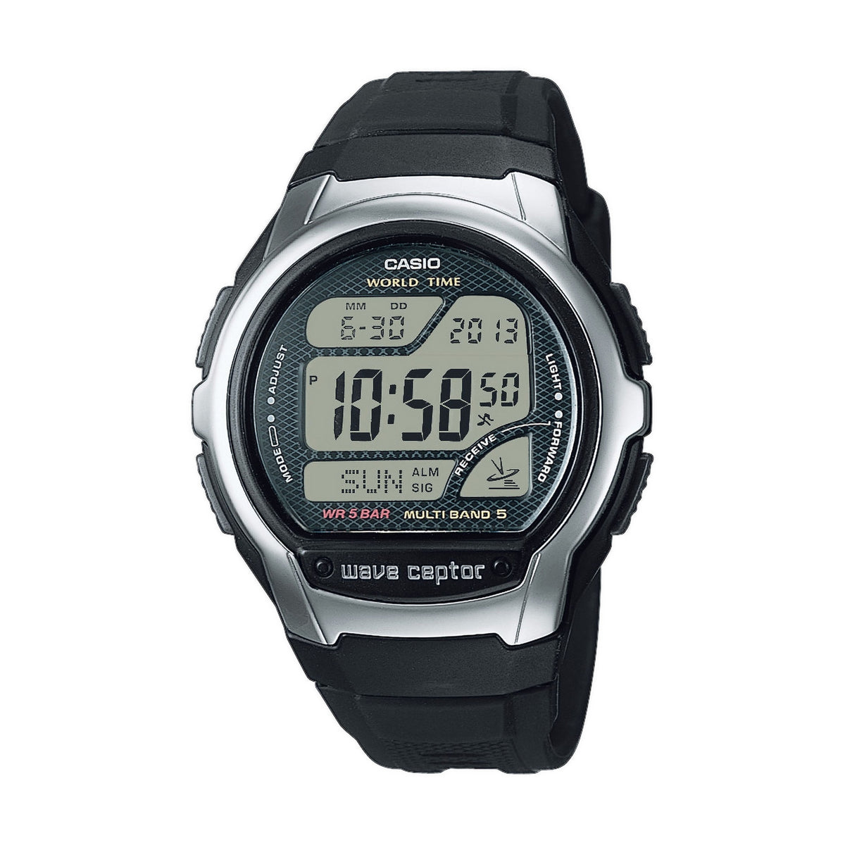 CASIO WAVE CEPTOR - WORLD TIME, RADIO CONTROLLED, Radio signal receiver (EU, USA, Japan) • Stop function • Alarm • Multi-language